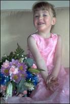 Heather, 4, as a bridesmaid